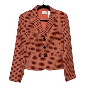Retro Mod Polka Dot Blazer Womens Size 6 Classic Prep Cottagecore Indie Academia